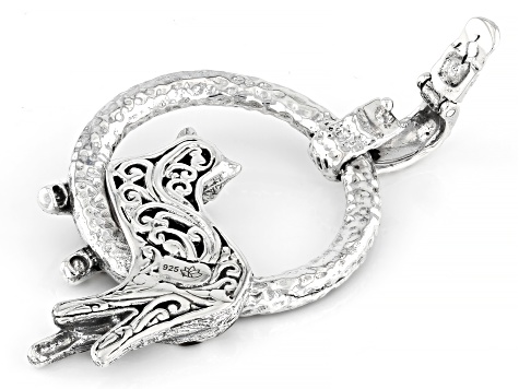 Black Shell, Chrome Diopside Sterling Silver Panther Enhancer
