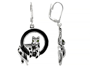 Artisan Collection of Bali™ 1-4mm Black Shell, Chrome Diopside Sterling Silver Earrings