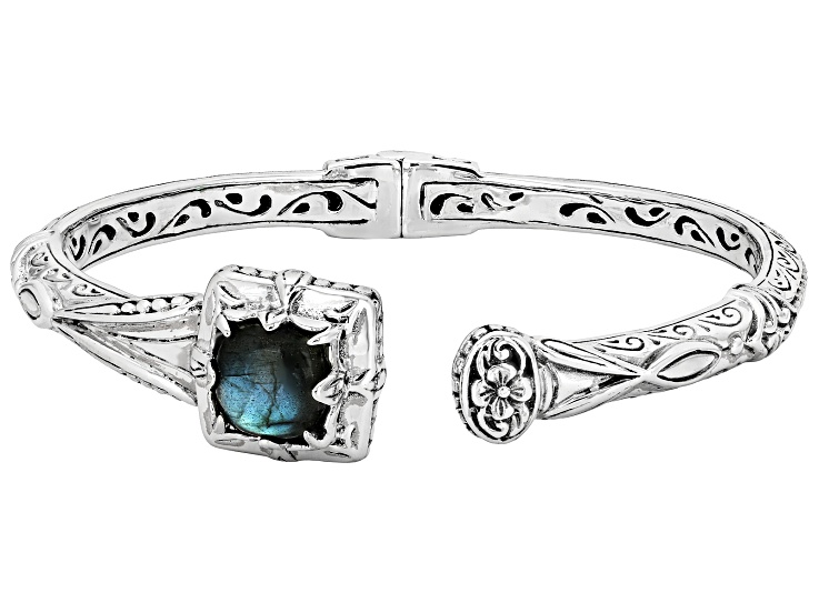 Artisan Collection of Baliâ„¢ Labradorite Sterling Silver Cuff Bracelet,10x10mm
