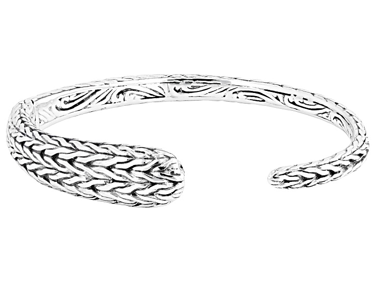 Artisan Collection of Baliâ„¢ Tulang Naga Inspired Sterling Silver Cuff Bracelet