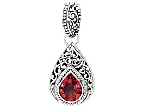 Rubellite Quartz Doublet Sterling Silver Enhancer Pendant, 3.02ct
