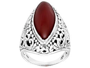 Coral Ring Sterling Silver Ring,18x10mm