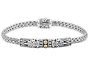 Sterling Silver With 18K Gold Accent Tulang Naga Bracelet