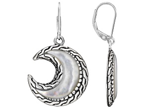 Celestrial Moon White Mother-Of-Pearl Sterling Silver Earring
