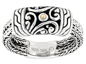 Sterling Silver With 18K Gold Accent Tulang Naga Ring