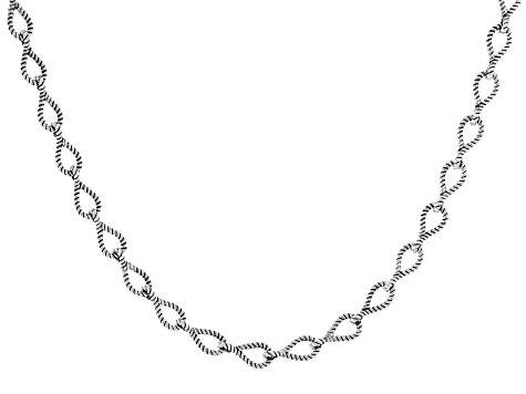 Sterling Silver Twisted Rope Chain Necklace Set