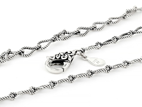 Sterling Silver Twisted Rope Chain Necklace Set