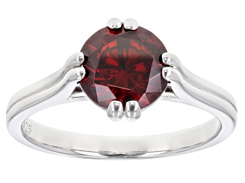Picture of Red Cubic Zirconia Rhodium Over Sterling Silver Ring 3.31ctw