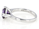Purple Cubic Zirconia Rhodium Over Sterling Silver Ring 3.62ctw
