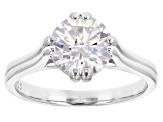 White Cubic Zirconia Rhodium Over Sterling Silver Ring 3.45ctw