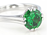 Green Cubic Zirconia Rhodium Over Sterling Silver Ring 3.32ctw