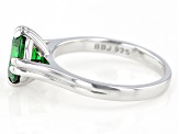 Green Cubic Zirconia Rhodium Over Sterling Silver Ring 3.32ctw