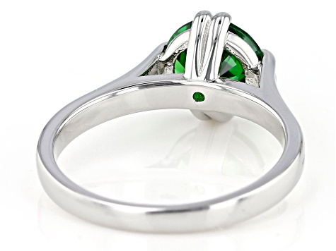 Green Cubic Zirconia Rhodium Over Sterling Silver Ring 3.32ctw