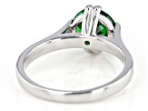 Green Cubic Zirconia Rhodium Over Sterling Silver Ring 3.32ctw