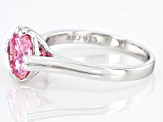 Pink Cubic Zirconia Rhodium Over Sterling Silver Ring 3.47ctw