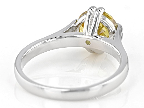 Yellow Cubic Zirconia Rhodium Over Sterling Silver Ring