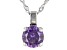 Purple Cubic Zirconia Rhodium Over Sterling Silver Pendant With Chain 3.62ctw
