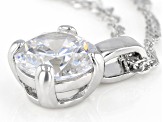 White Cubic Zirconia Rhodium Over Sterling Silver Pendant With Chain 3.45ctw