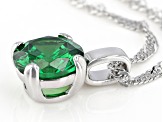 Green Cubic Zirconia Rhodium Over Sterling Silver Pendant With Chain 3.32ctw