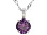 Lab Created Color Change Sapphire Rhodium Over Sterling Silver Pendant With Chain 2.27ctw