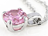 Pink Cubic Zirconia Rhodium Over Sterling Silver Pendant With Chain 3.47ctw