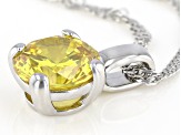 Yellow Cubic Zirconia Rhodium Over Sterling Silver Pendant With Chain 3.40ctw