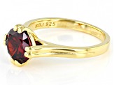 Red Cubic Zirconia 18K Yellow Gold Over Sterling Silver Ring 3.31ctw