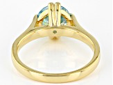 Blue Cubic Zirconia 18K Yellow Gold Over Sterling Silver Ring 3.18ctw