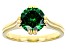 Green Cubic Zirconia 18K Yellow Gold Over Sterling Silver Ring 3.32ctw