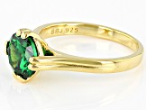 Green Cubic Zirconia 18K Yellow Gold Over Sterling Silver Ring 3.32ctw