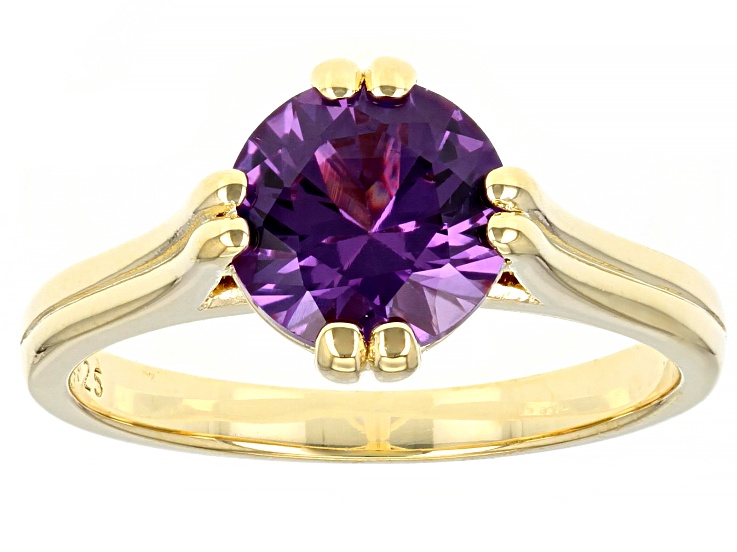 Lab Created Color Change Sapphire 18K Yellow Gold Over
