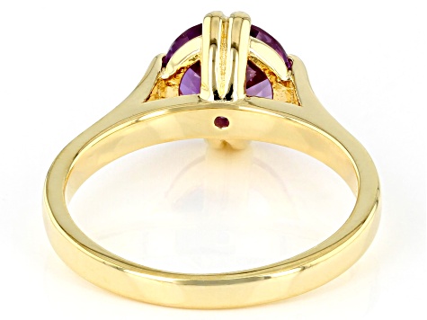 Lab Created Color Change Sapphire 18K Yellow Gold Over Sterling Silver Ring 2.27ctw