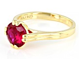 Lab Created Ruby 18K Yellow Gold Over Sterling Silver Ring 2.30ctw