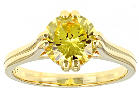Yellow Cubic Zirconia 18K Yellow Gold Over Sterling Silver Ring 3.40ctw ...
