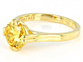 Yellow Cubic Zirconia 18K Yellow Gold Over Sterling Silver Ring 3.40ctw