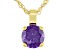 Purple Cubic Zirconia 18K Yellow Gold Over Sterling Silver Pendant With Chain 3.62ctw