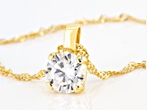 White Cubic Zirconia 18K Yellow Gold Over Sterling Silver Pendant With Chain 3.45ctw