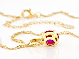 Lab Created Ruby 18K Yellow Gold Over Sterling Silver Pendant With Chain 2.27ctw