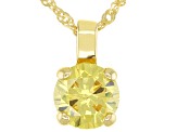 Yellow Cubic Zirconia 18K Yellow Gold Over Sterling Silver Pendant With Chain 3.40ctw