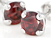 Red Cubic Zirconia Rhodium Over Sterling Silver Earrings 2.90ctw