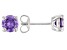 Purple Cubic Zirconia Rhodium Over Sterling Silver Earrings 3.18ctw