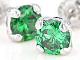 Green Cubic Zirconia Rhodium Over Sterling Silver Earrings 2.70ctw