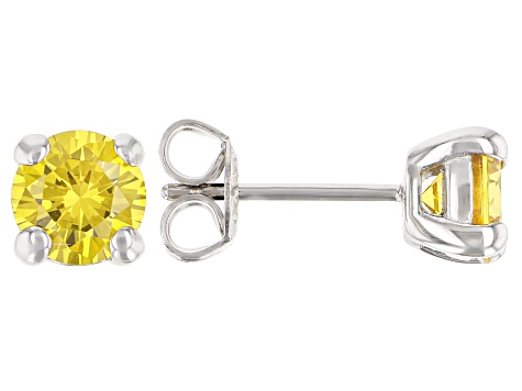 Yellow Cubic Zirconia Rhodium Over Sterling Silver Earrings 3.18ctw ...