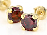 Red Cubic Zirconia 18K Yellow Gold Over Sterling Silver Earrings 2.90ctw