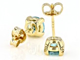 Blue Cubic Zirconia 18K Yellow Gold Over Sterling Silver Earrings 2.75ctw