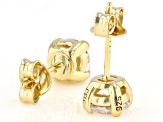 White Cubic Zirconia 18K Yellow Gold Over Sterling Silver Earrings 2.91ctw