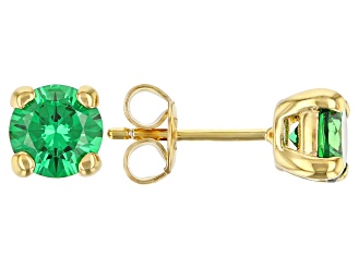 Green Cubic Zirconia 18K Yellow Gold Over Sterling Silver Earrings 2.70ctw