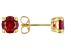 Lab Created Ruby 18K yellow Gold Over Sterling Silver Earrings 1.97ctw