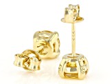Yellow Cubic Zirconia 18K Yellow Gold Over Sterling Silver Earrings 3.18ctw