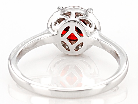 Red And White Cubic Zirconia Rhodium Over Sterling Silver Ring 2.25ctw